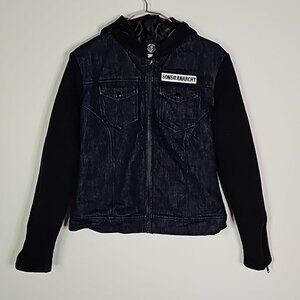 SONS of Anarchy medium black and blue hooded zip up jacket